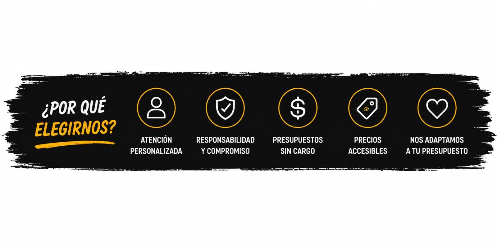¿Por qué elegirnos? Atención personalizada, responsabilidad, presupuestos sin cargo y precios accesibles.